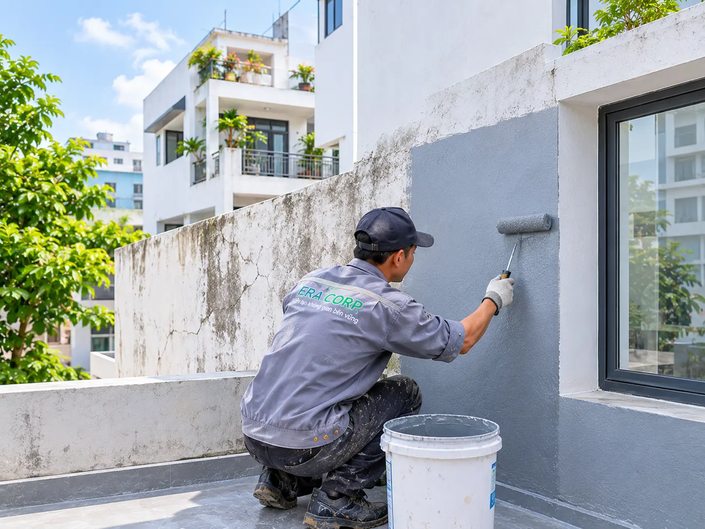 Thợ Việt Nam sơn sửa làm mới không gian sống